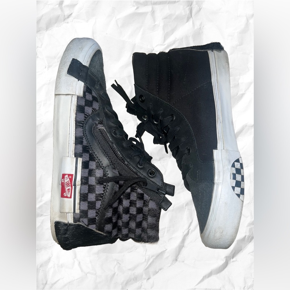 Vans Vault UA Sk8-Hi Cap LX Pony Black Checkerboard Men’s Sneakers - Picture 4 of 11